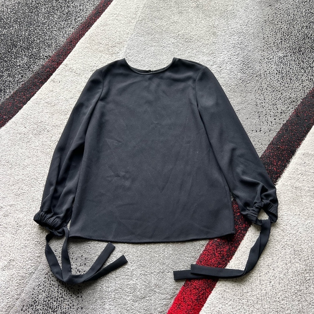 Emporio Armani Black Sleeve Tie Blouse